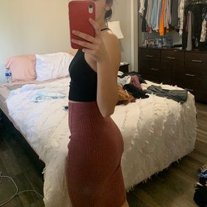 Pencil skirt with a slit